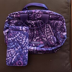 Vera Bradley Travel Case, Eyeglass Case, and Tape Measure in Paisley Amethyst Pr